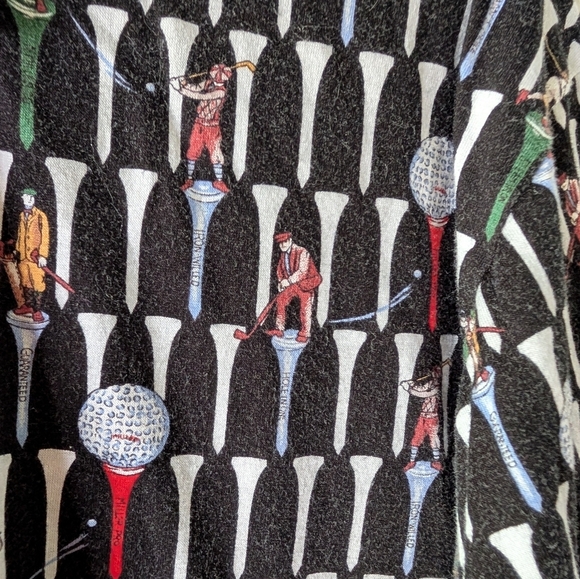 Nicole Miller Black Patterned Polo Shirt - Picture 4 of 4